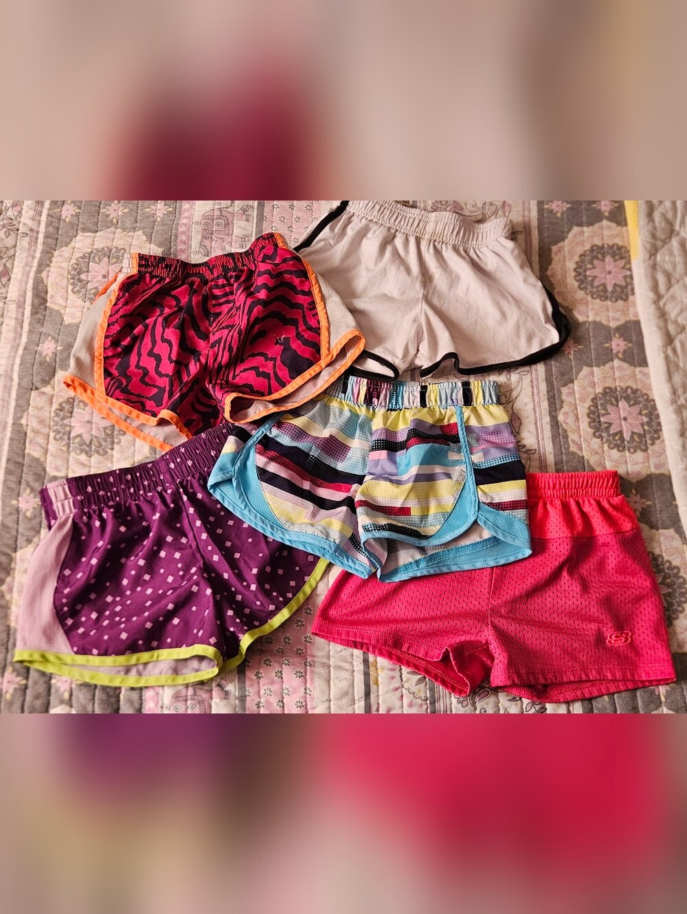 5 Pair Bundle Of Shorts Size 5-6X Skechers, Nike, BCG, Danksin, And C8 Active